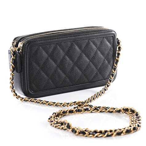 chanel caviar quilted cc filigree clutch with chain black|2019 CC Quilted Caviar Round Clutch With Chain crossbody bag.